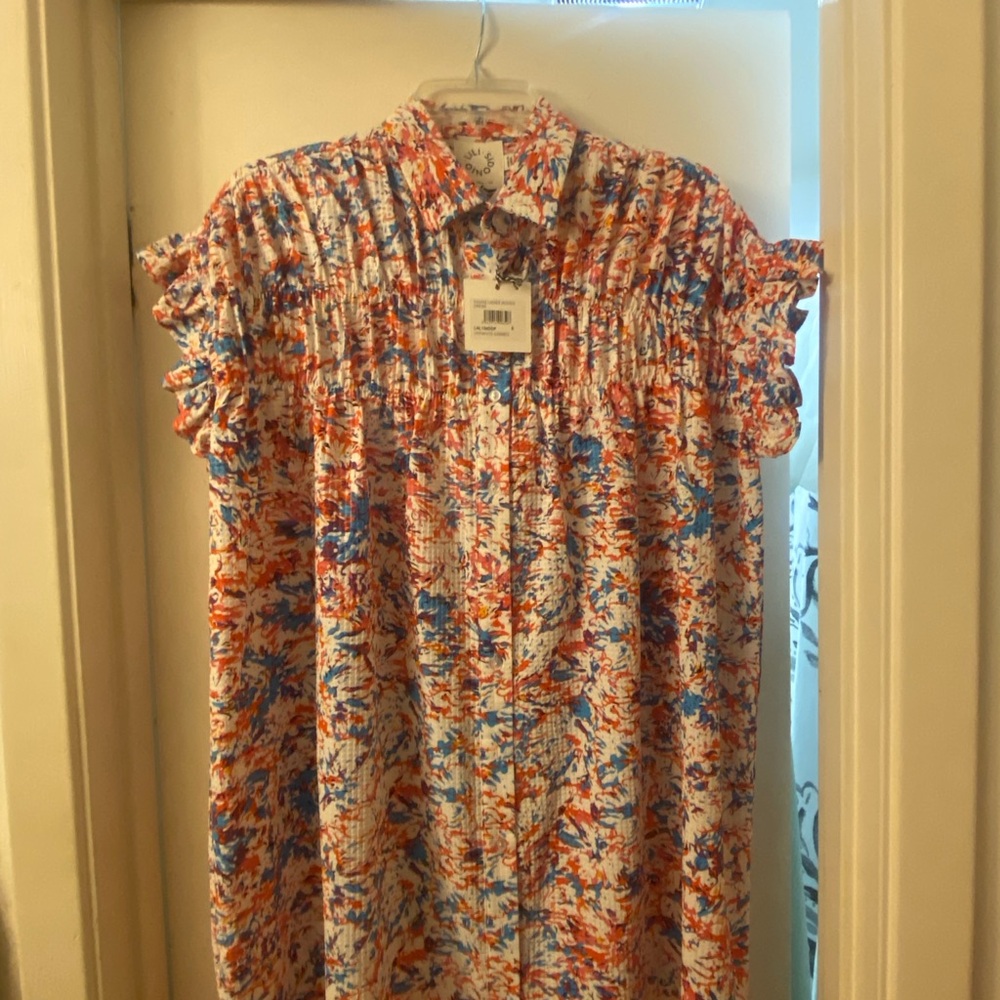 Colorful Abstract Print Midi Dress